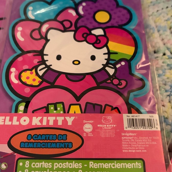 Hello Kitty Pink Birthday Banner,bags and thank you cards all new - Picture 7 of 11